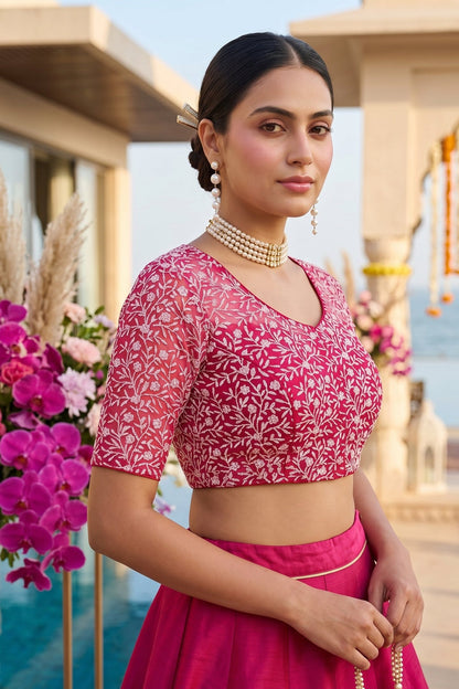 A Quiet Connection- Designer Net Blouse