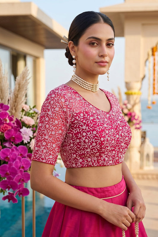 A Quiet Connection- Designer Net Blouse