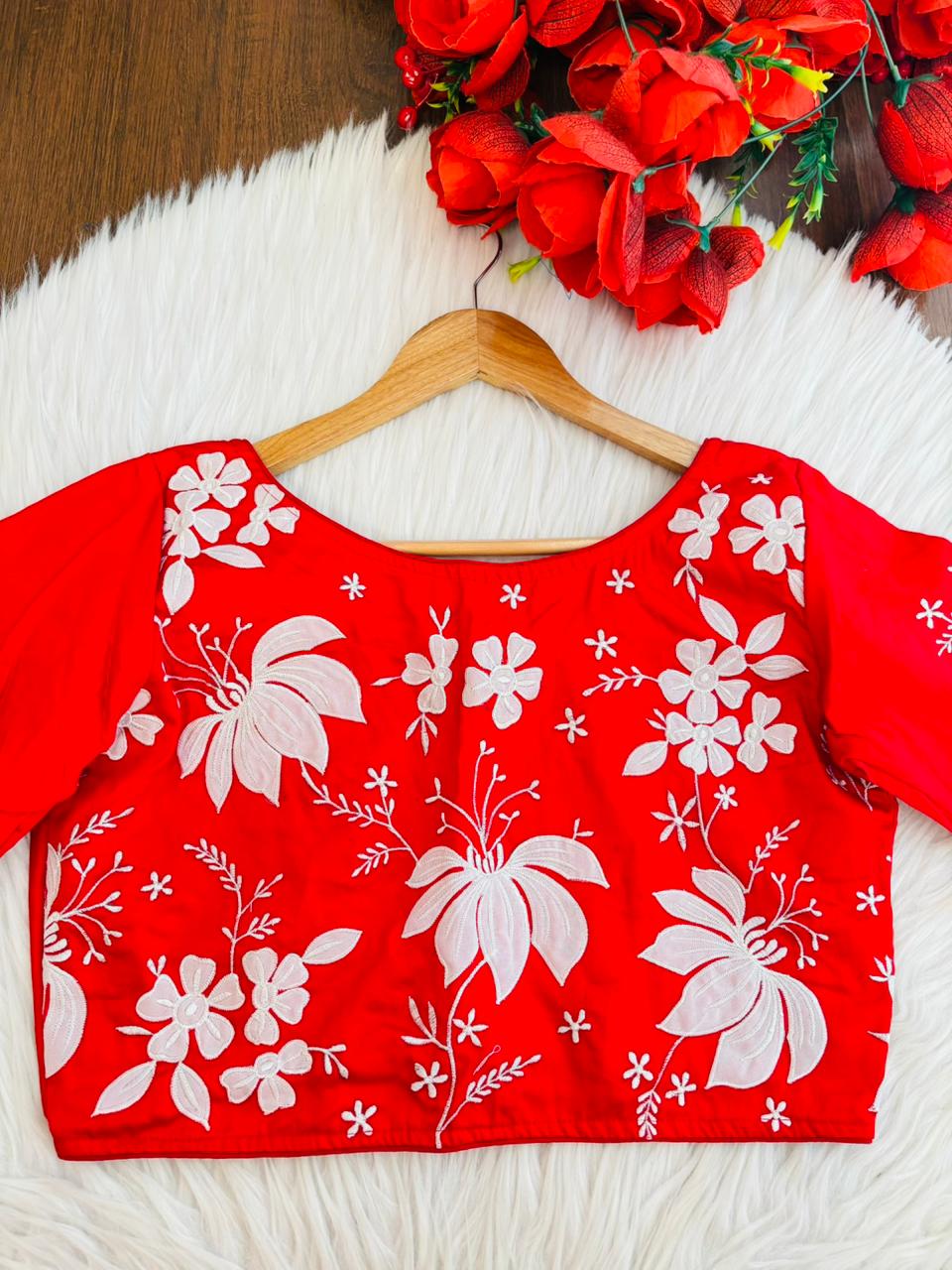 Floral Applique Designer Blouse