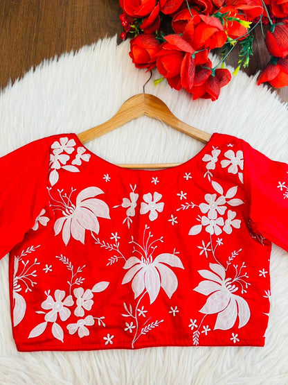 Floral Applique Designer Blouse