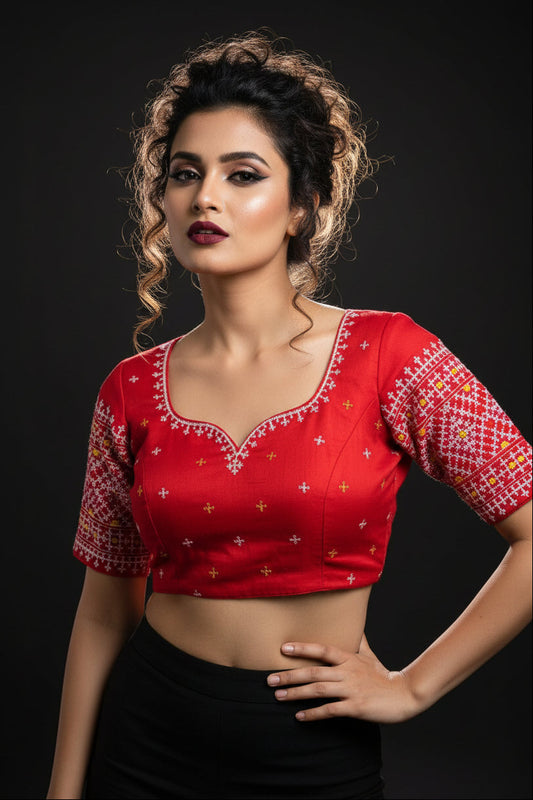 Petal Thread  Embroidery Blouse