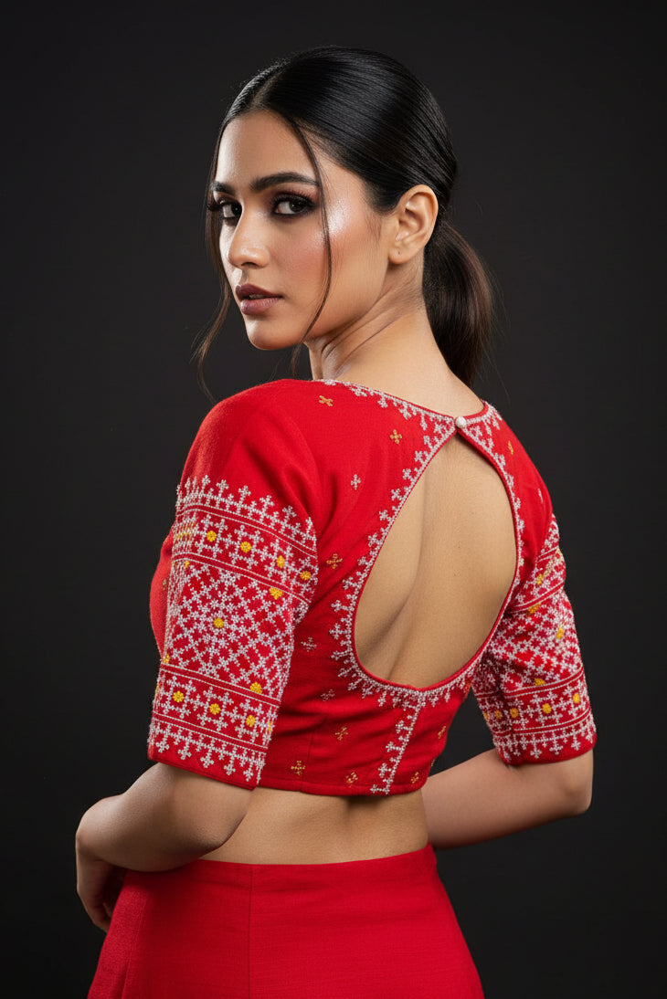 Petal Thread  Embroidery Blouse