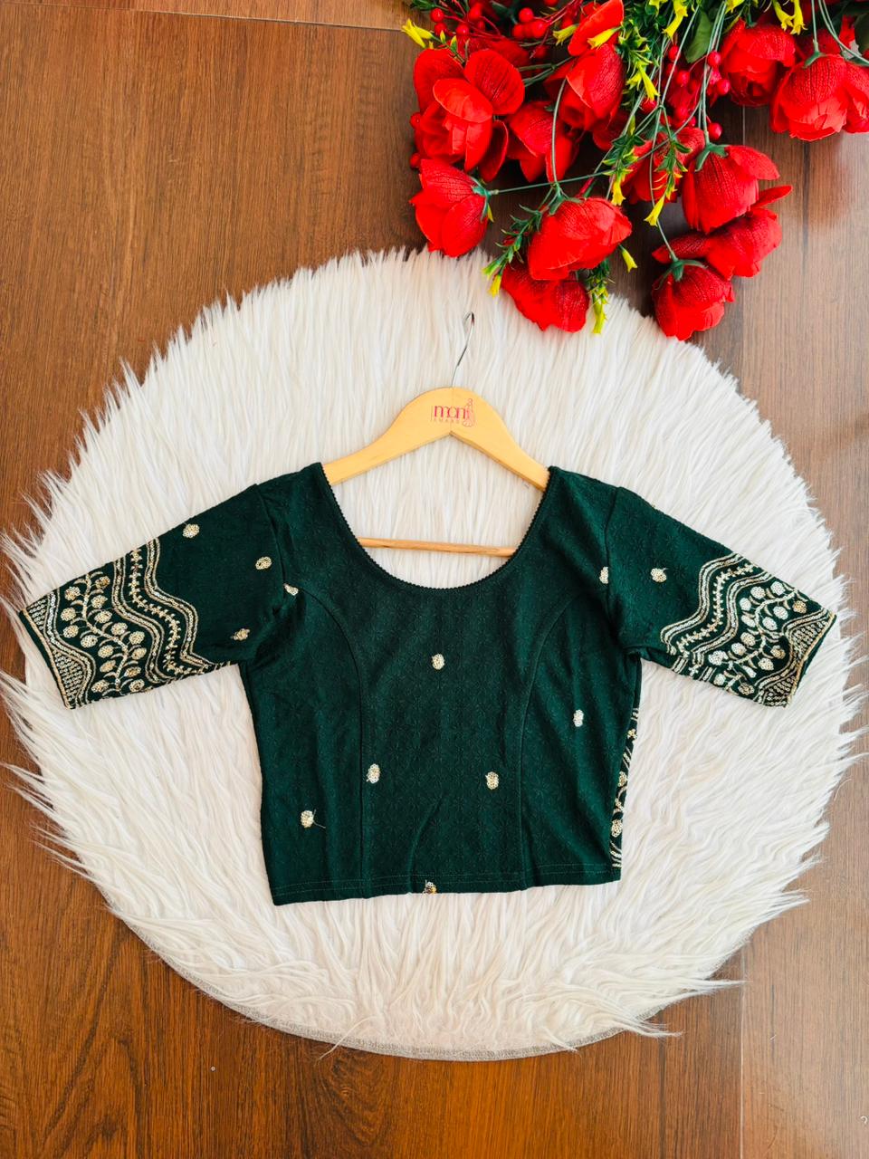 Little place- Floral Stretchable Knitted Blouse