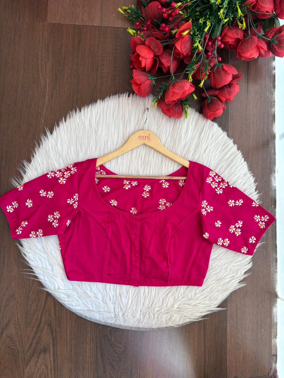 Shiuli Flower Designer Blouse(Pink)