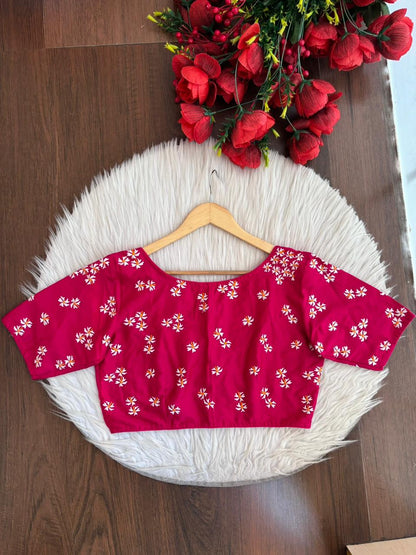 Shiuli Flower Designer Blouse(Pink)