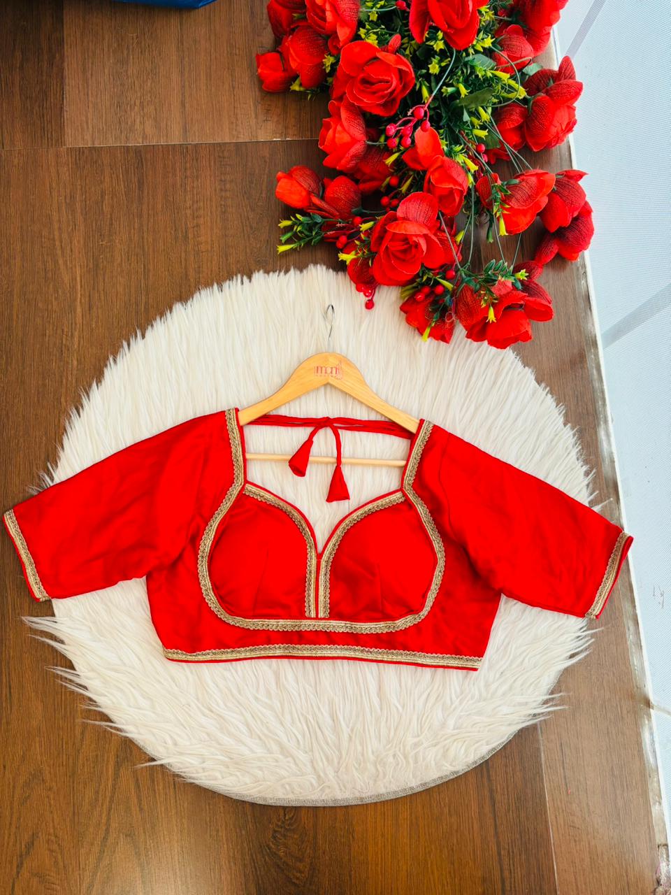 Secret Glow Francy Silk Blouse (Red)
