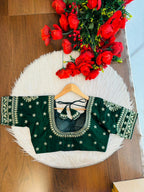 Green Fancy Silk Blouse