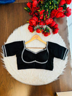 Midnight Black Fancy Silk Blouse