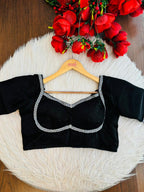 Midnight Black Fancy Silk Blouse