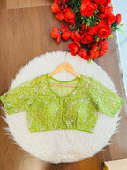 Organza Twist – All Over Embroidered Organza Blouse