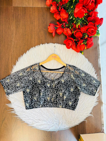Organza Twist – All Over Embroidered Organza Blouse