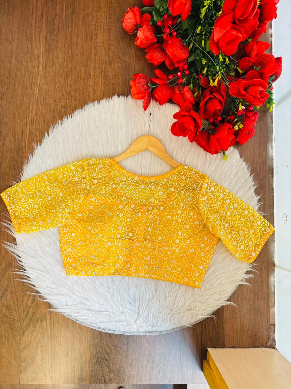 A Quiet Connection- Designer Net Blouse