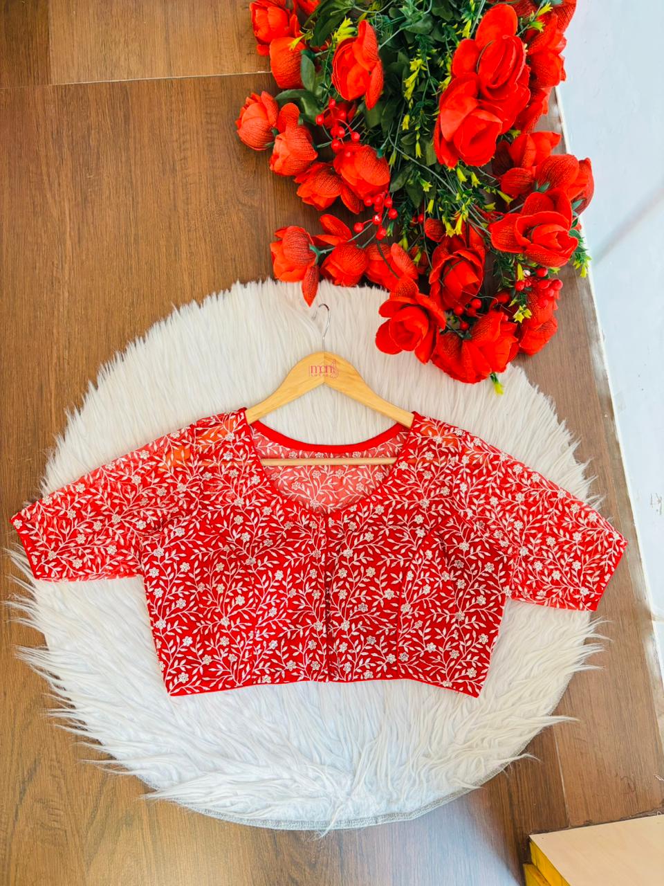 A Quiet Connection- Designer Net Blouse