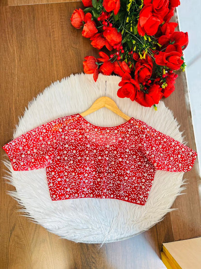 A Quiet Connection- Designer Net Blouse