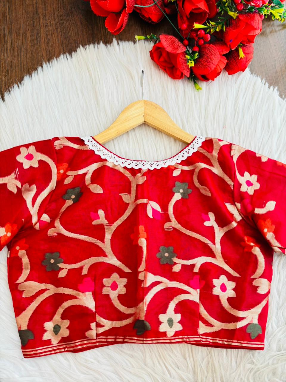 Ethni Cool Blossom Muslin Jamdani Blouse