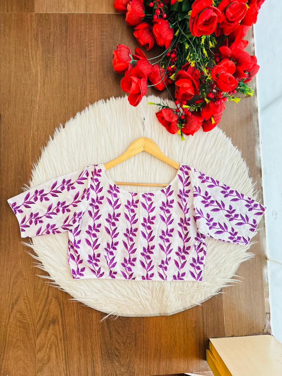 Dreamy Cute-Printed Cotton Designer Blouse