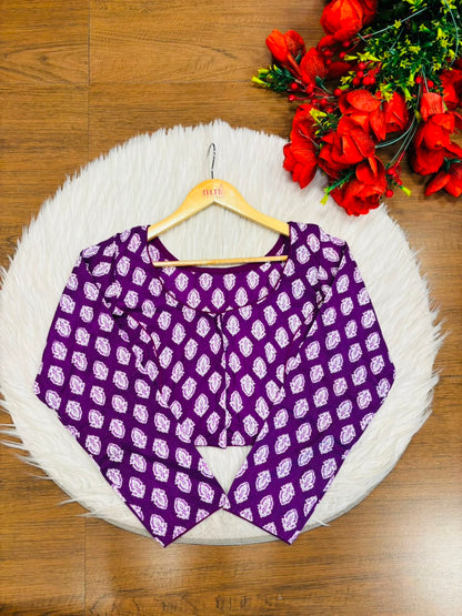 Printed Charm-Simple And Fancy Cotton Blouse