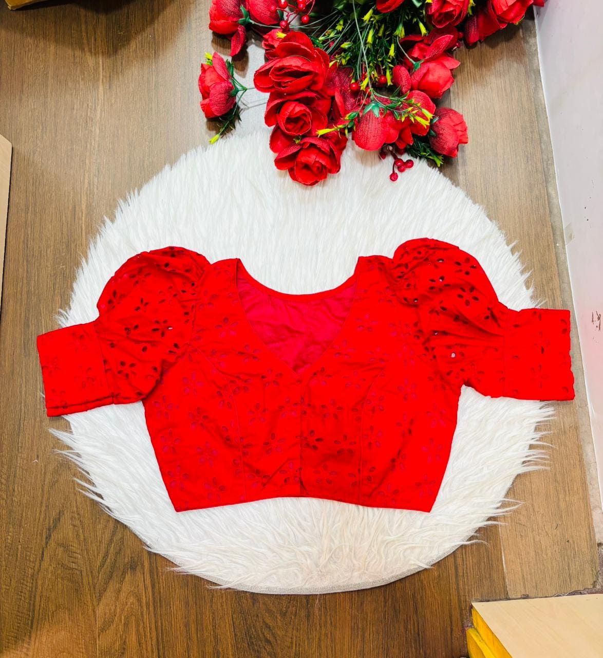 Puff of Plumeria Hakoba Designer Blouse