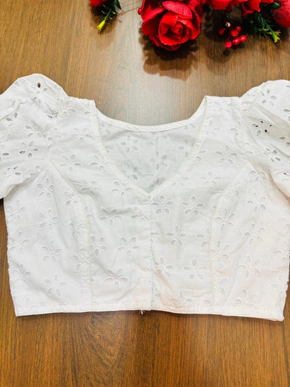 Puff of Plumeria Hakoba Designer Blouse