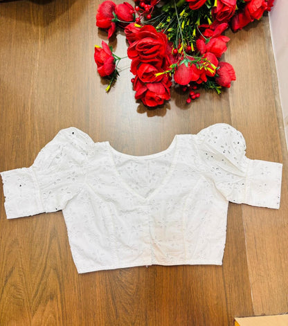 Puff of Plumeria Hakoba Designer Blouse
