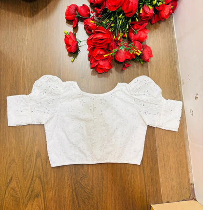 Puff of Plumeria Hakoba Designer Blouse