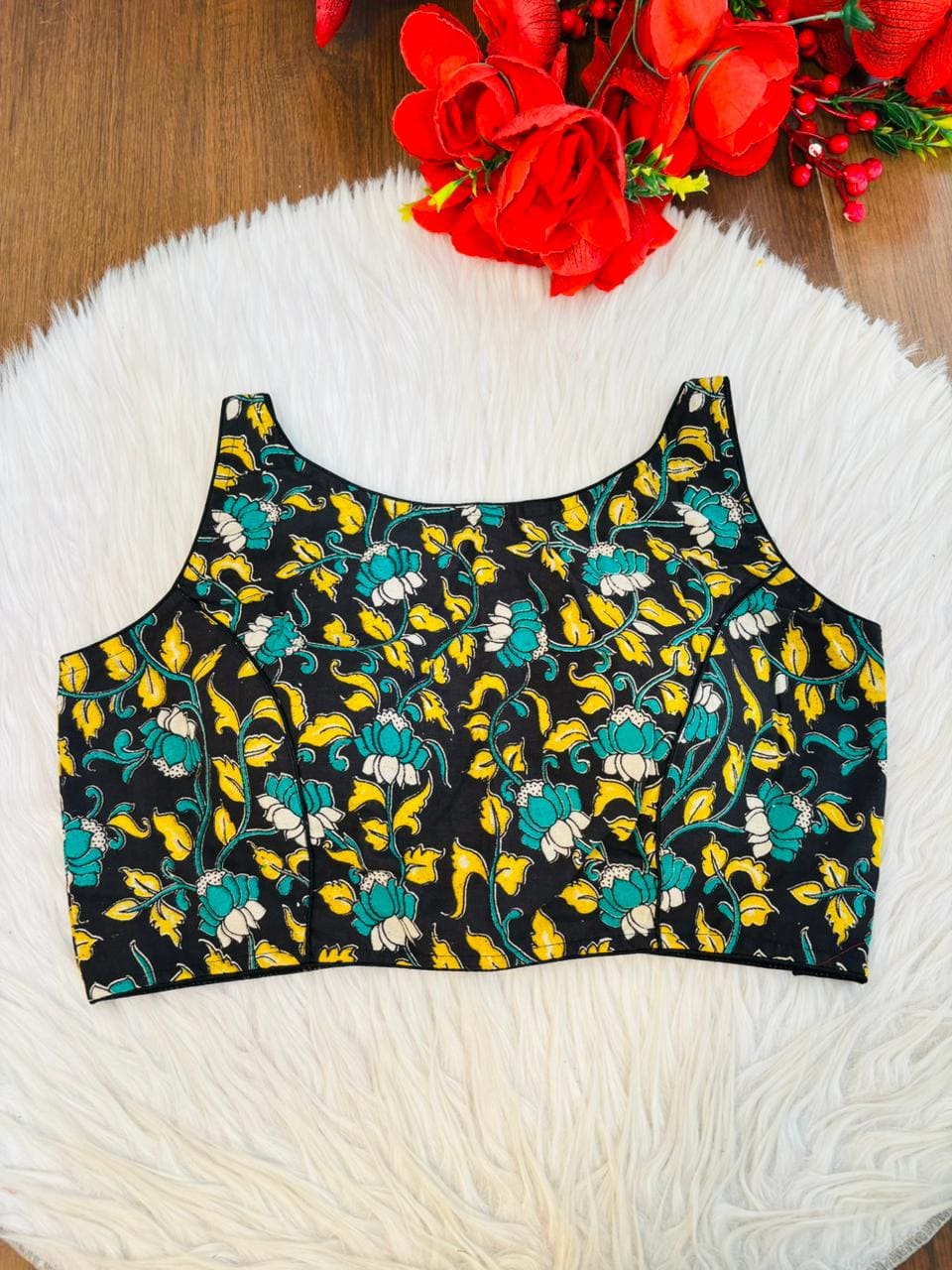 Fleur Essence kalamkari-Designer Blouse