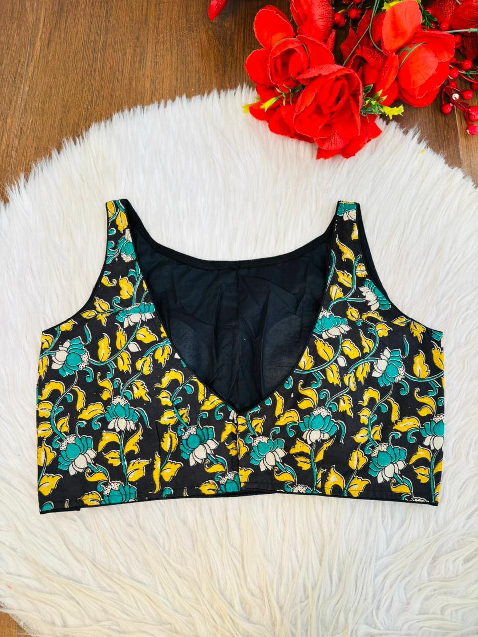 Fleur Essence kalamkari-Designer Blouse