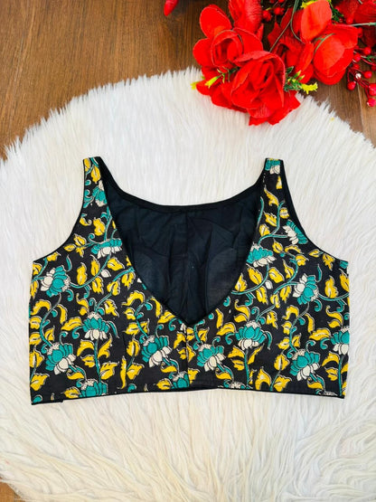 Fleur Essence kalamkari-Designer Blouse