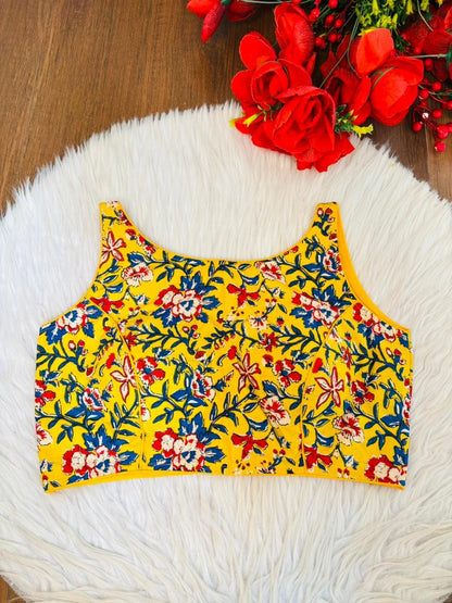 Fleur Essence kalamkari-Designer Blouse