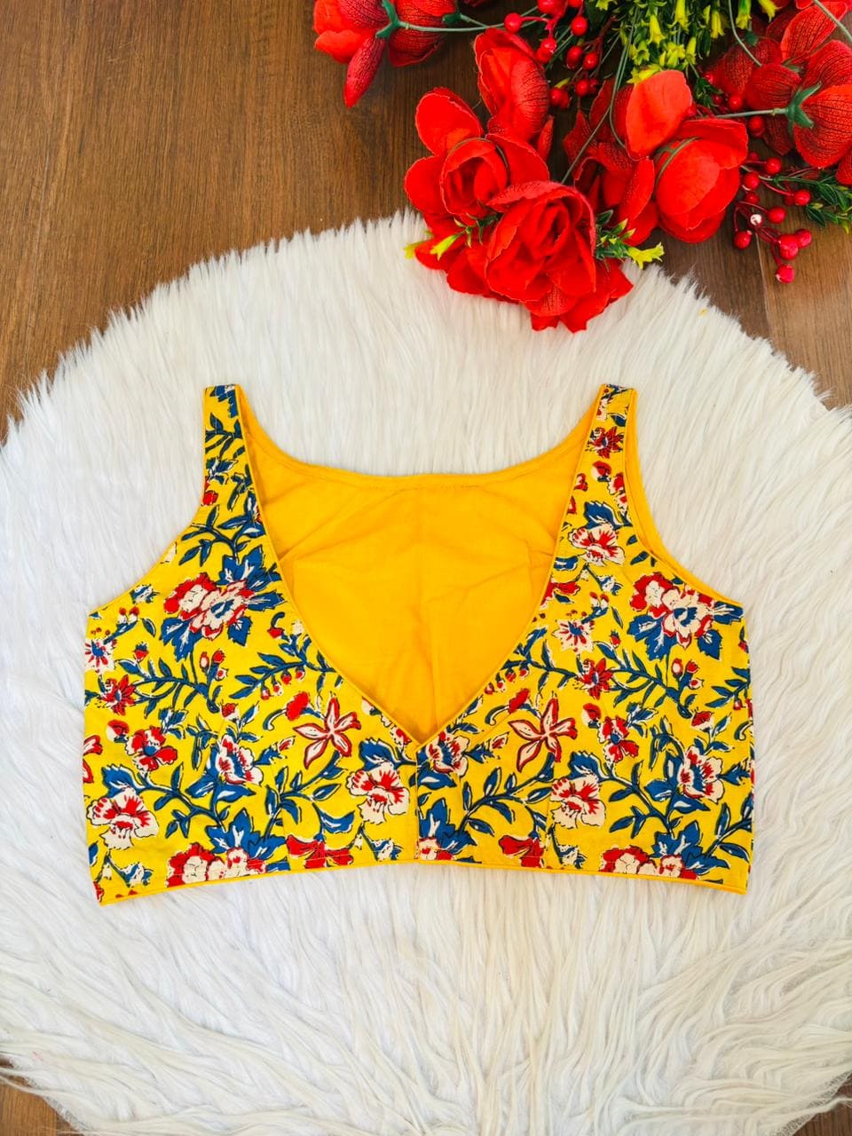 Fleur Essence kalamkari-Designer Blouse