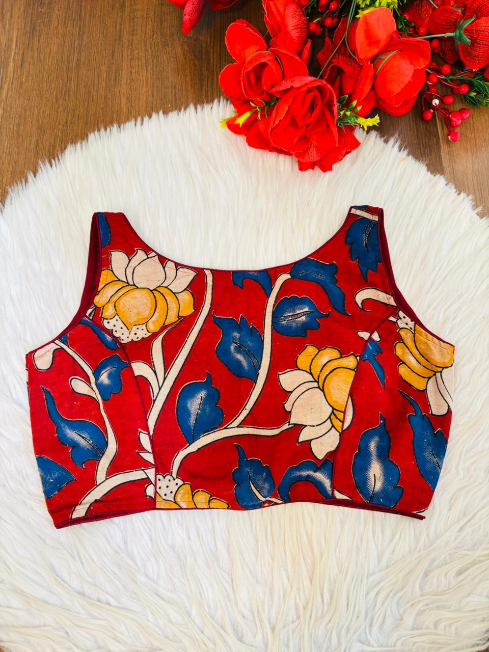 Fleur Essence kalamkari-Designer Blouse