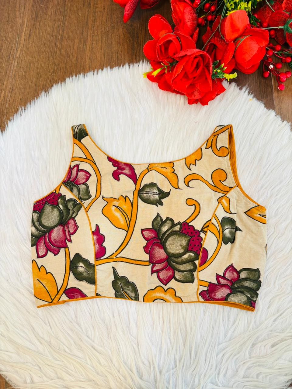 Fleur Essence kalamkari-Designer Blouse
