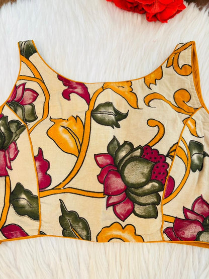 Fleur Essence kalamkari-Designer Blouse