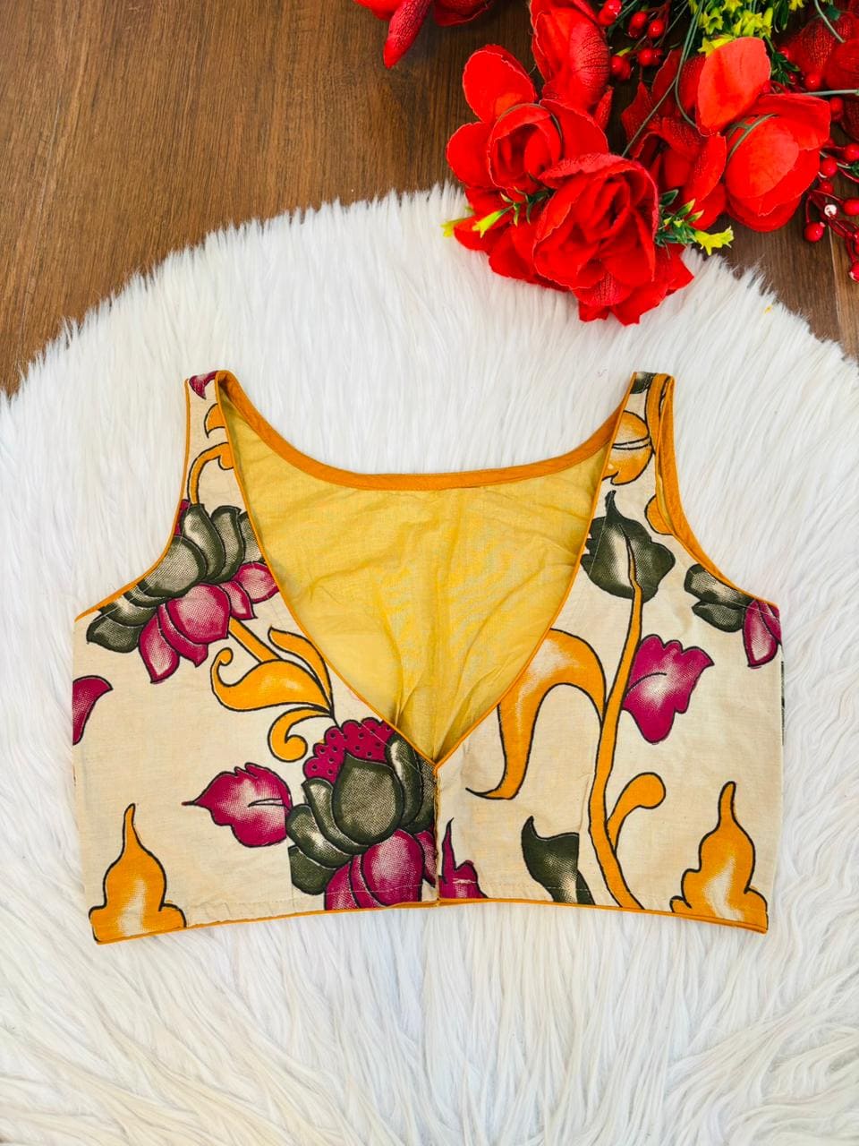 Fleur Essence kalamkari-Designer Blouse