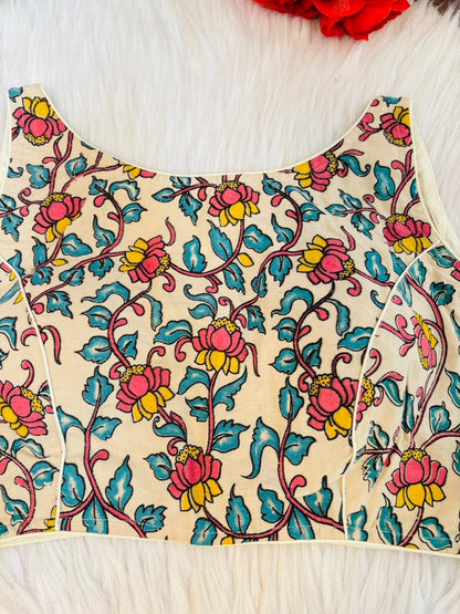 Fleur Essence kalamkari-Designer Blouse