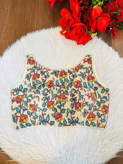 Fleur Essence kalamkari-Designer Blouse