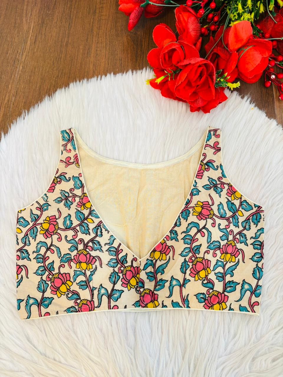 Fleur Essence kalamkari-Designer Blouse