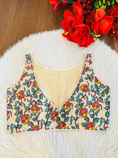 Fleur Essence kalamkari-Designer Blouse
