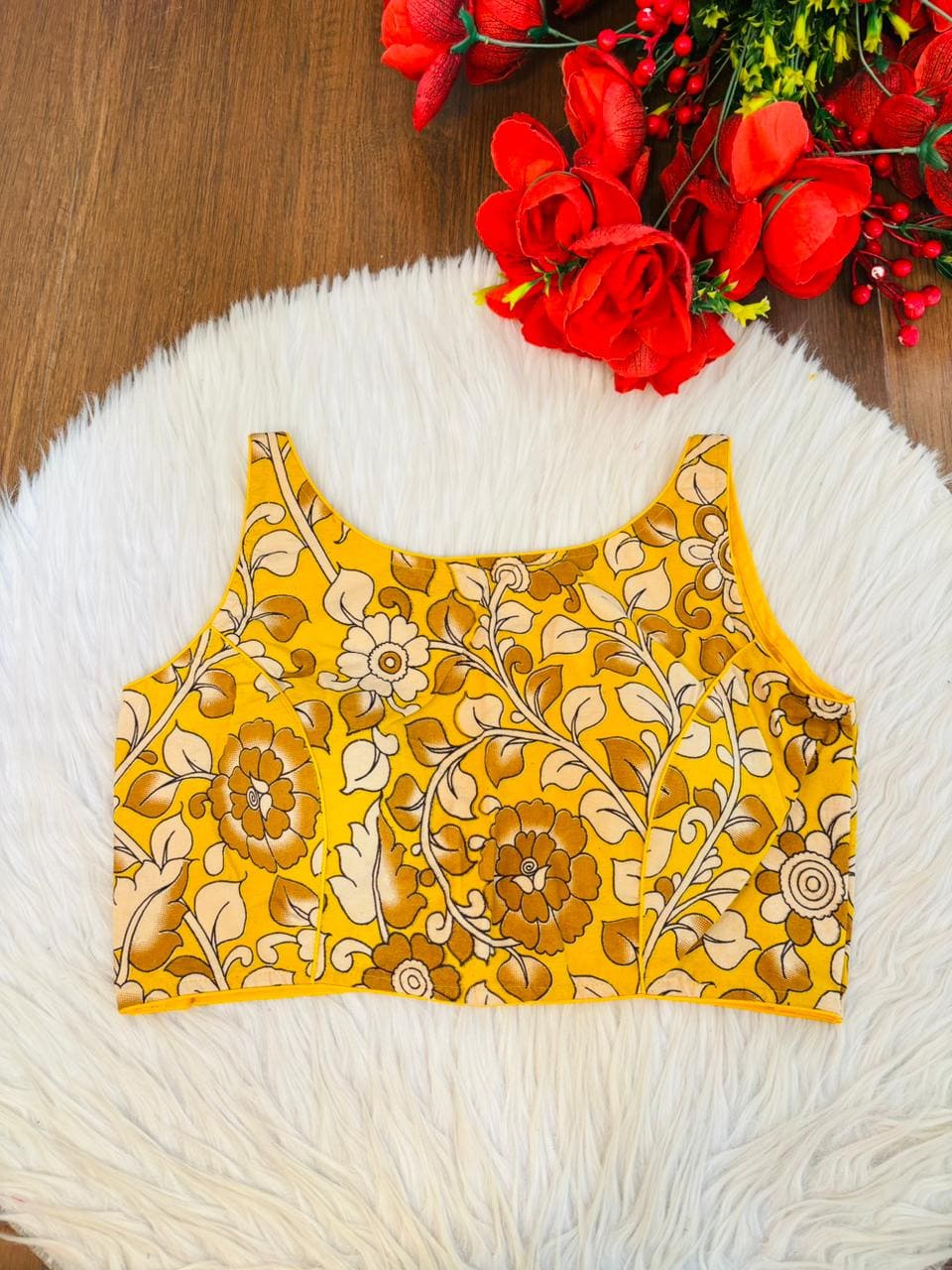 Fleur Essence kalamkari-Designer Blouse