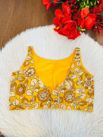 Fleur Essence kalamkari-Designer Blouse