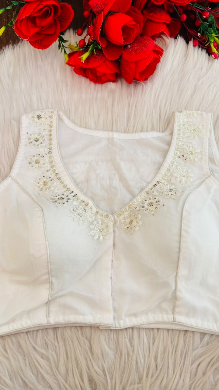 Scarlet Daisy Designer Organza  Blouse