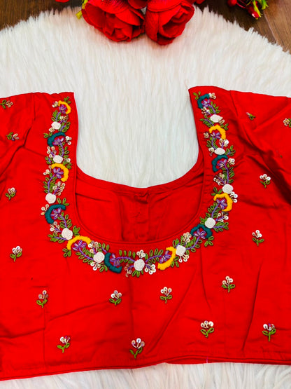 Kumkum Blossom Handwork Blouse