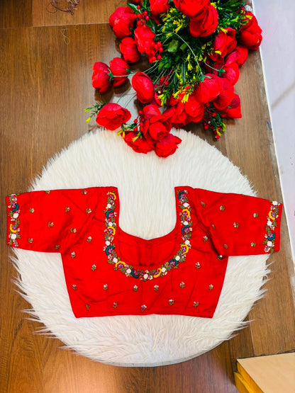 Kumkum Blossom Handwork Blouse