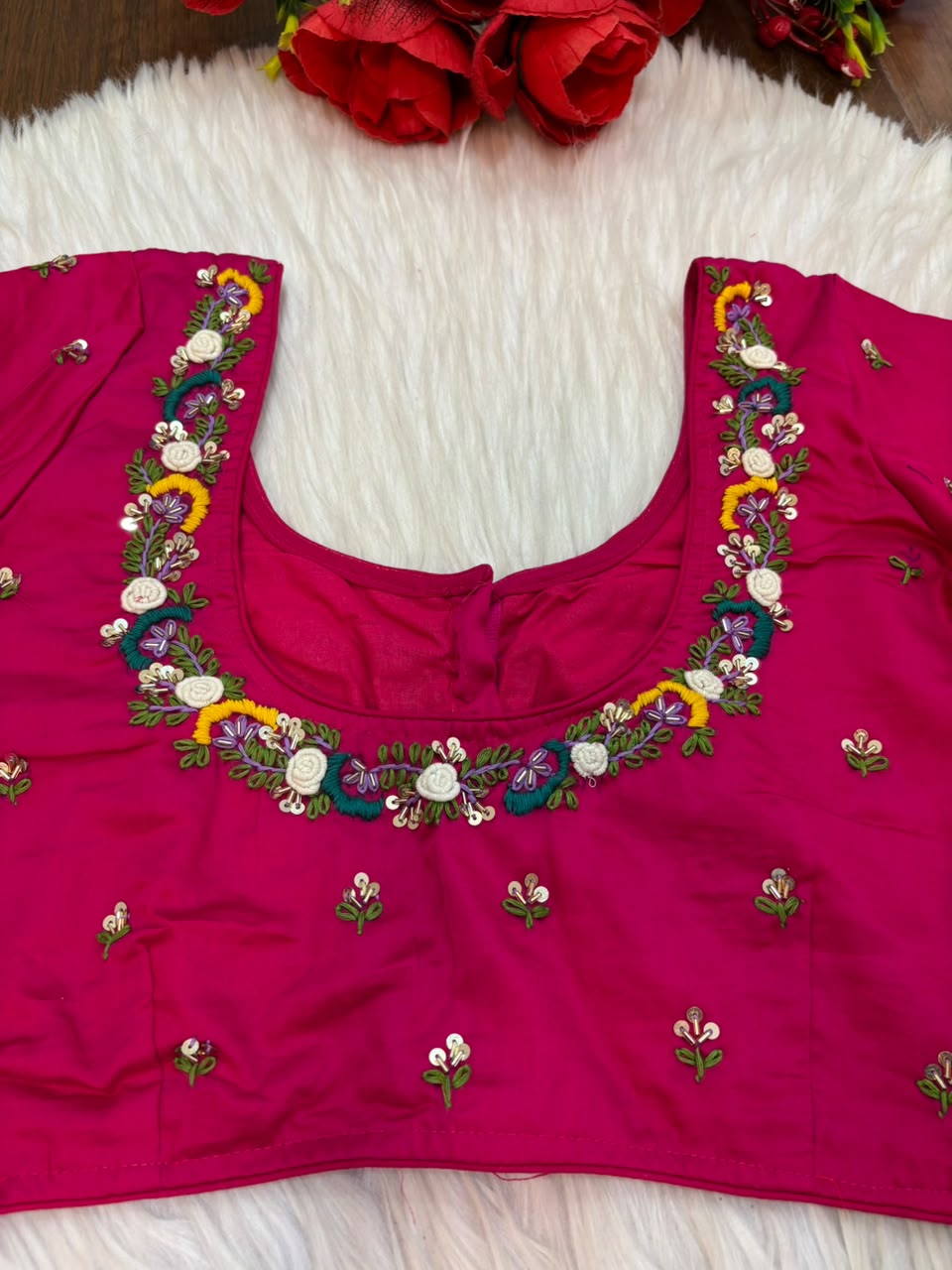 Kumkum Blossom Handwork Blouse