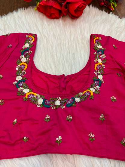 Kumkum Blossom Handwork Blouse