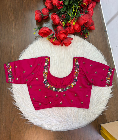 Kumkum Blossom Handwork Blouse