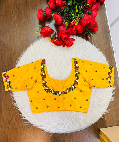 Kumkum Blossom Handwork Blouse