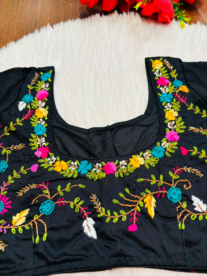 Floral Symphony Handwork Blouse