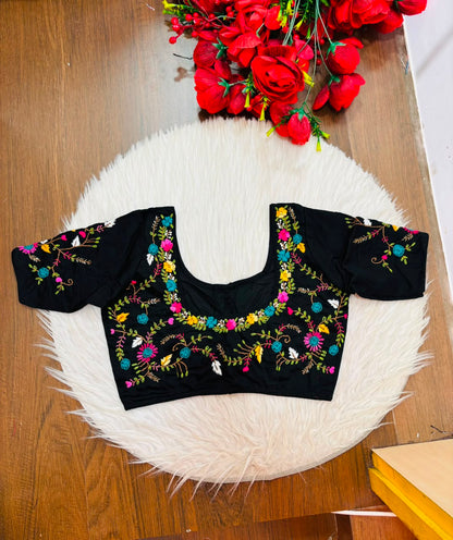 Floral Symphony Handwork Blouse