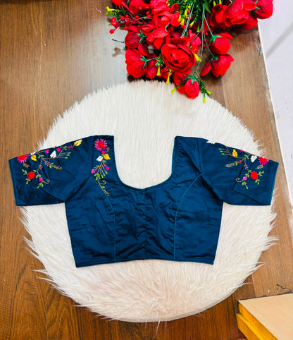 Floral Symphony Handwork Blouse